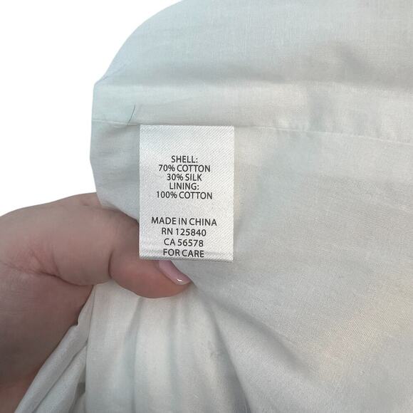 Intermix Jude Floral Print Midi Dress White Blue Cotton Silk Size 14 - Picture 15 of 16